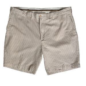 Polo‎ Ralph Lauren Mens Seersucker Tyler Shorts Sz 40 Tan Stripe Classic Resort